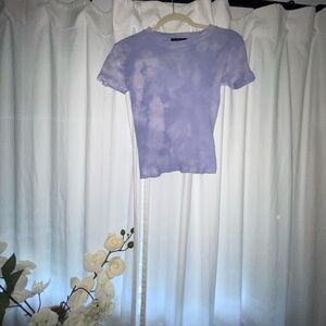 Purple tie dye crop top tee